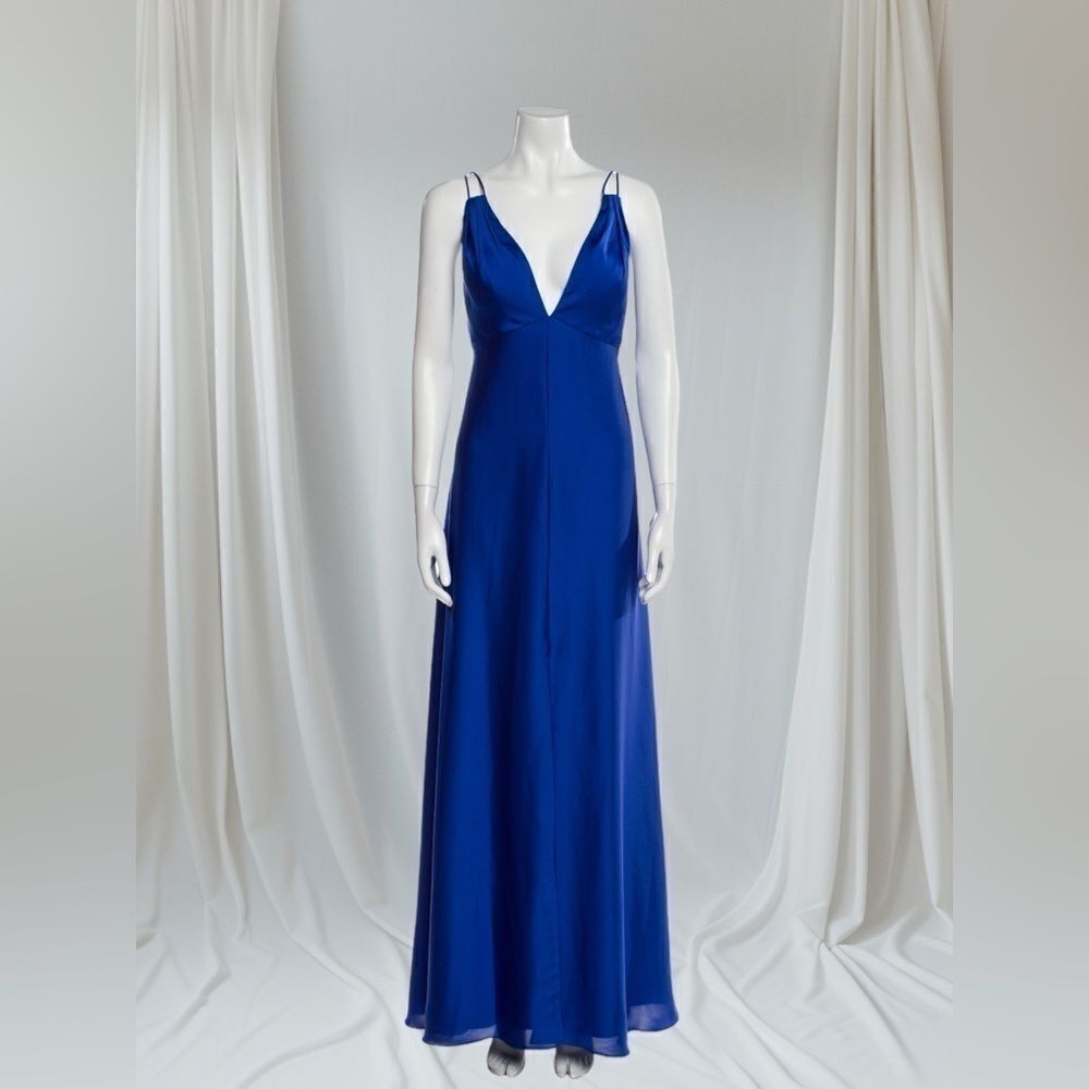 Aidan Mattox Cobolt‎ Blue Silky Gown